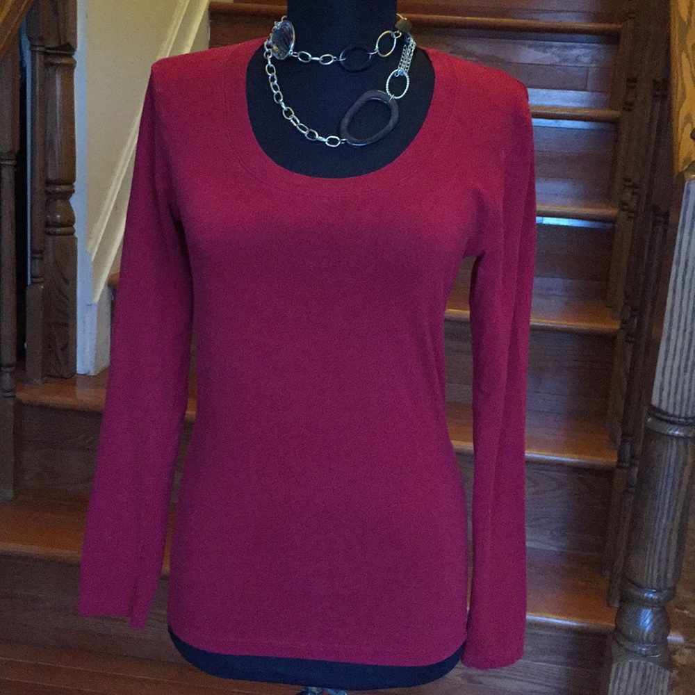 Louis Vuitton Red Long Sleeve Top